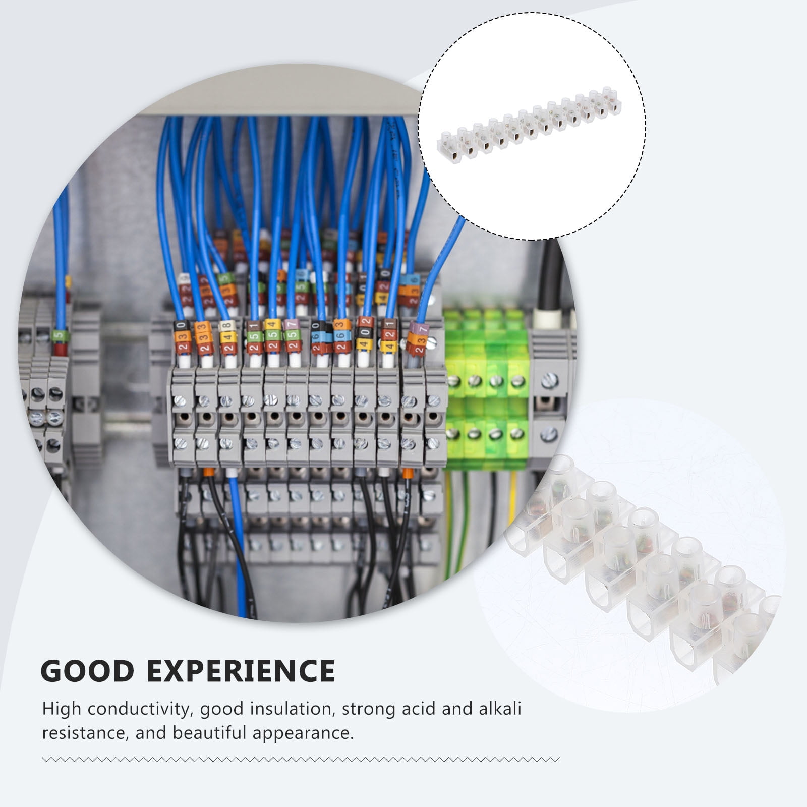 GOOHOCHY  10 Pcs Terminal Block X3 Terminals High Pressure Resistance