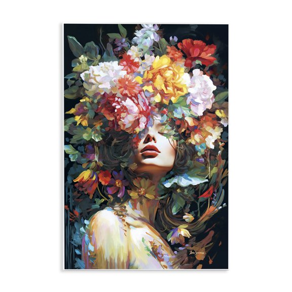 Stupell Industries Rose Bedecked Woman Plants & Flowers Painting Unframed Art Print Wall Art, 10 x 15