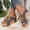 Black, variant on Women's Summer Solid-Color -Heel Canvas Sandals, Breathable Adjustable Lace-Up -On Slides, Comfortable Non- for Indoor & Outdoor Beach Casual Wear Khaki 35
