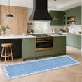 thumbnail image 2 of GlowSol 2'x6' Scalloped Pattern Runner Rug Solid Runner Rugs Non Slip Bedroom Runner Rug for Hallway Kitchen, Blue, 2 of 7