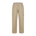 thumbnail image 4 of Afuyipoi Big and Tall Khaki Pants for Men,Solid Straight Leg Elastic Waist Classic Work Pants Khaki XXL/42, 4 of 6