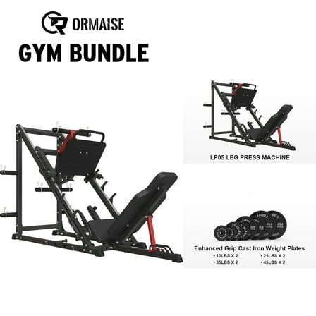 Leg Press Machine , 1500LBS Weight Capacity Adjustable Leg Machine with Resistance Band Pegs and Plate Storages, Workout Equipment for Strength Training