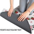 thumbnail image 3 of White Cow Strawberry Heart Pattern Hot Yoga Mat Towel Non Slip for Hot Yoga - Quick-Drying Yoga Mat Cover with 4 Corner Pockets with Travel Bag - Hot Yoga Towel Non Slip 74"x26", 3 of 6