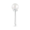 thumbnail image 3 of Angara South Sea Cultured Pearl Three Stone Ring with Diamonds in 14K White Gold for Women | June Birthstone Jewelry for Her, 3 of 8