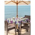 thumbnail image 3 of Outdoor Tablecloth with Umbrella Hole for Patio/Picnic/Party/Camping, Purple Green Botanical Waterproof Table Cloth Square Cover Washable, Watercolor Spring Floral Summer (54"x 54"), 3 of 8