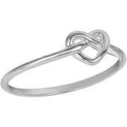 Boma Jewelry Sterling Silver Dainty Heart Knot Ring