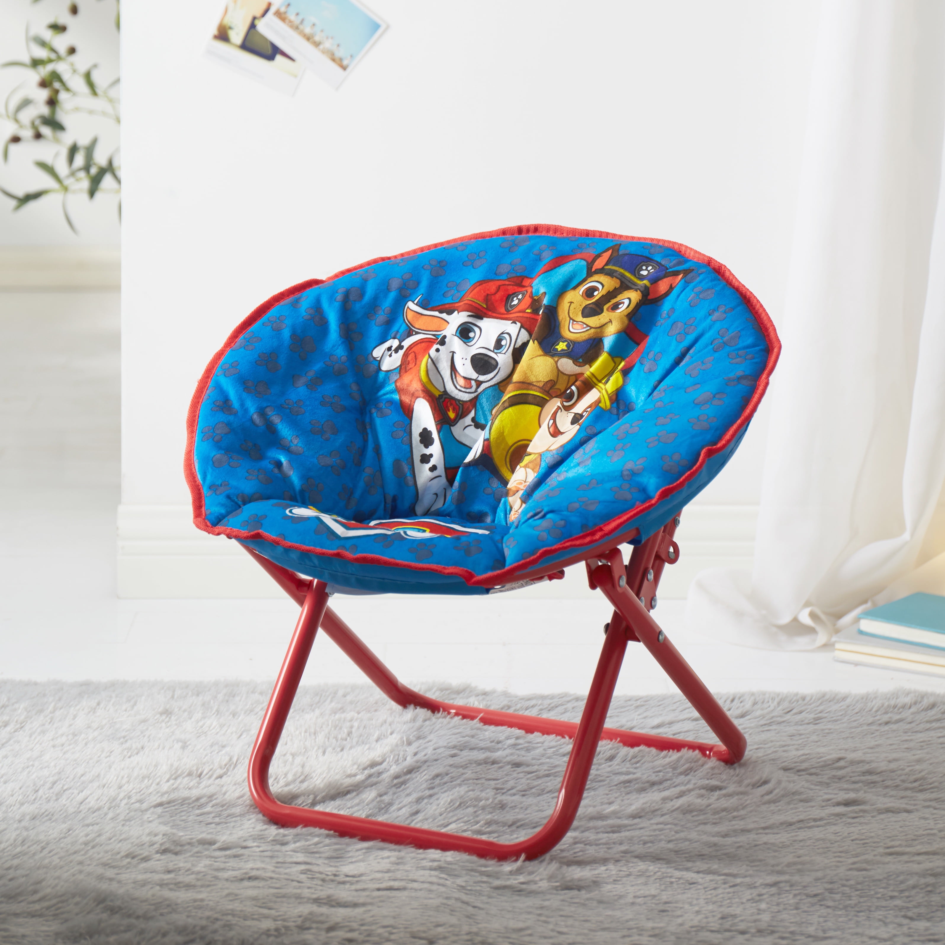 Paw patrol Blue Kids Garden Chair Comfortable With A Safety Lock and Suitable For Both Indoors and Outdoors/Children Garden Decor/Children Flashy Chair With Cartoon Character Designs 
