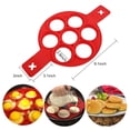 thumbnail image 2 of Wellbom 2Pc Silicone Pancake Mold, Reversible Cake Mold, Non Stick Egg Rings, Reusable Pancake Ring, Red, 2 of 5