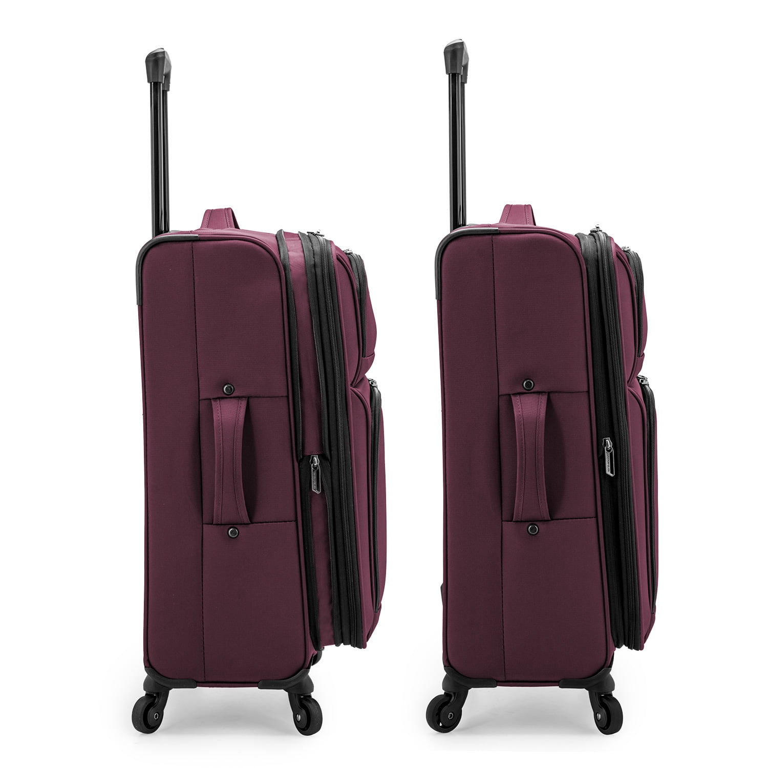 U.S. Traveler Anzio Softside Expandable Spinner Luggage, Burgundy, 26" Checked Medium