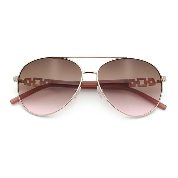 Womens Jewel Chain Arm Retro Tear Drop Pilots Sunglasses Gold - Pink Smoke