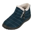 thumbnail image 4 of Womens Winter Boots Comfy Soft Sole Furry Lined Slip on Ankle Snow Booties Casual Warm Lightweight Waterproof Short Boots Blue Size 9.5, 4 of 4