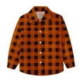 thumbnail image 7 of HOMADLES Boys Shirts Long Sleeve Lapel Plaid Button Down Shirts for Boy Campus style, Uniform Shirt Orange 7 T, 7 of 7