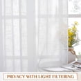 thumbnail image 5 of White Linen Sheer Curtains 90" Length, Rod Pocket & Back Tab Window Treatments Semi Sheer Curtain Drapes Privacy with Light Through for Living Room/Bedroom, 104 inch Length Total 2 Panels, 5 of 7