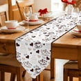 thumbnail image 2 of Farmhouse Coffee Cup Table Runner Linen Burlap Table Runner 72 Inches Long Vintage Coffee Beans Love Heart Dresser Scarves for Kitchen Island Coffee Dining Party Wedding Banquet Holiday Decor 14"x72", 2 of 8