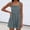 Gray, variant on Women's Solid Color Spaghetti Strap Romper Lace Insert Pockets Casual Summer Jumpsuit Shorts White