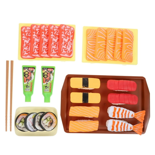 EeaseMX 37 piezas de juguete de simulación de comida de sushi, modelo de juego de simulación, juguetes educativos para niños