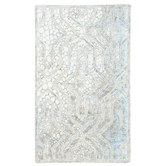 SAFAVIEH Restoration Vintage Rubye Geometric Area Rug, Blue/Ivory, 3' x 5'
