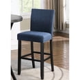 thumbnail image 2 of Fabric Bar Stools With Blue Trim, Of 2 - Solid Hardwood, Linen & Cotton, 23"x16"x44"h, 30"h Seat 2pcs Stools, Blue, Nailhead Trim Hardwood Construction, Cotton Seat, Dark , 16x23x44, 30" Ht, 2 of 2