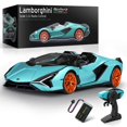 thumbnail image 1 of Coche a control remoto MIEBELY Lamborghini escala 1:12 azul, 1 of 7