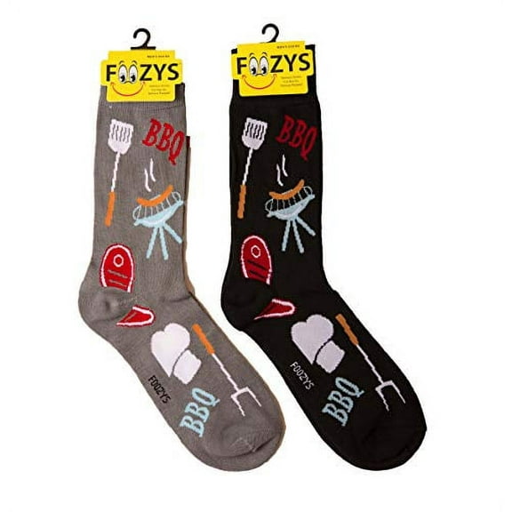 Foozys Men’s Fun Cool Barbecue Novelty Crew Socks | 2 Pair