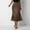 Coffee, variant on Women Silky Satin Skirt High Waist Elastic Elegant A Line Midi Skirts for Wedding Cocktail Party Flowy Fall Skirts