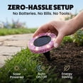 thumbnail image 3 of Bell+Howell Solar Outdoor Mosaic Disk Lights, 4 Pack Ultra-Premium Glass Decorative Pathway, Solar Outdoor Waterproof Disk, LED Pathway, Auto On/Off Lights - Radiant Pink, 3 of 10