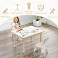 thumbnail image 4 of Toddler Table and Chair Set, Height Adjustable-Upgrade Kids Desk and 2 Chairs for Ages 3-8, Children's Multi-Activity Table with Graffiti Desktop and Marble Pattern for Home/Daycare/Classroom, 4 of 7