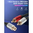 thumbnail image 2 of fankhu RCA 1 Female to 2 Male Adapter Audio Y Splitter Cable Amplifier Subwoofer, 2 of 9
