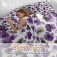 thumbnail image 4 of Watercolor Flowers Bedding Duvet Cover Set Full Size 4 Pieces Vintage Purple Brown Floral Bedding Set with Zipper Closure, 1 Comforter Cover 86x86 Inches 1 Flat Sheet & 2 Pillow Cases, 4 of 7