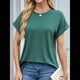 thumbnail image 4 of Camisetas Casuales Holgadas para Mujer, Camisetas de Verano de Corta con Cuello Redondo y Modernas Verde Oscuro S, 4 of 10