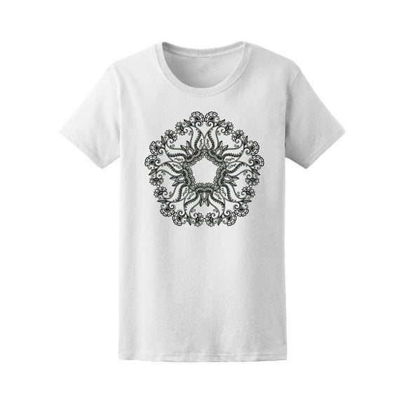Gorgeous Floral Paisley Mandala T-Shirt Women -Image by Shutterstock, Female XX-Large