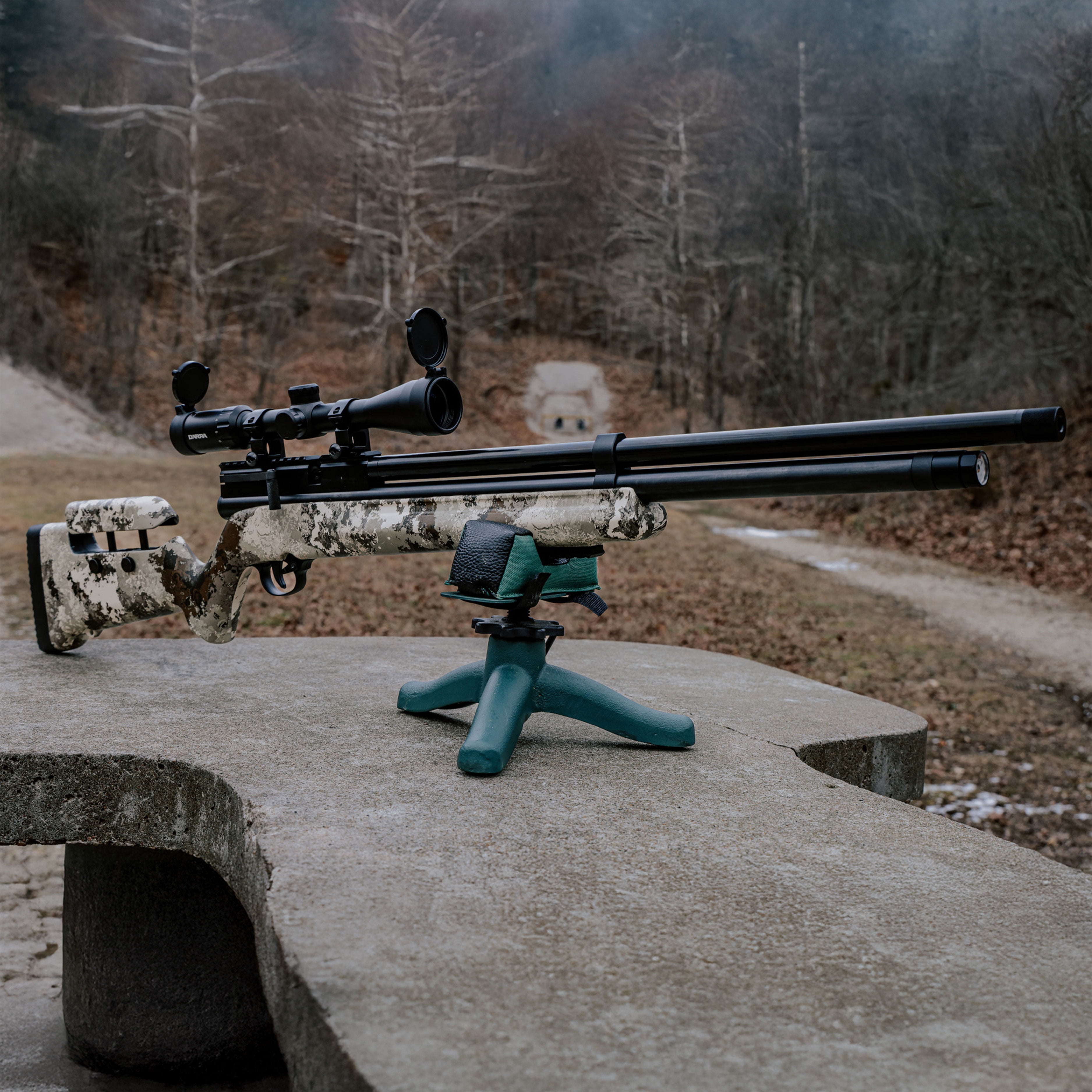 Barra Airguns 1100z .22 Precharged Pneumatic Pellet Air Rifle, Veil Camo