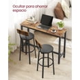 thumbnail image 3 of Taburetes de Bar, Juego de 2 Taburetes de Barra, Tapizados de PU, Altura de 75,5 cm, Reposapiés, Montaje Simple, Industrial, para Cocina, Comedor, Marrón Rústico y Negro Clásico MLBC069B81, 3 of 5