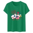thumbnail image 3 of TSADFHJI Hauts pour Femmes Manches Longues Tendance 2024 Mode Décontractée Imprimé Mignon Col Rond Manches Courtes TTG Vert, 3 of 4