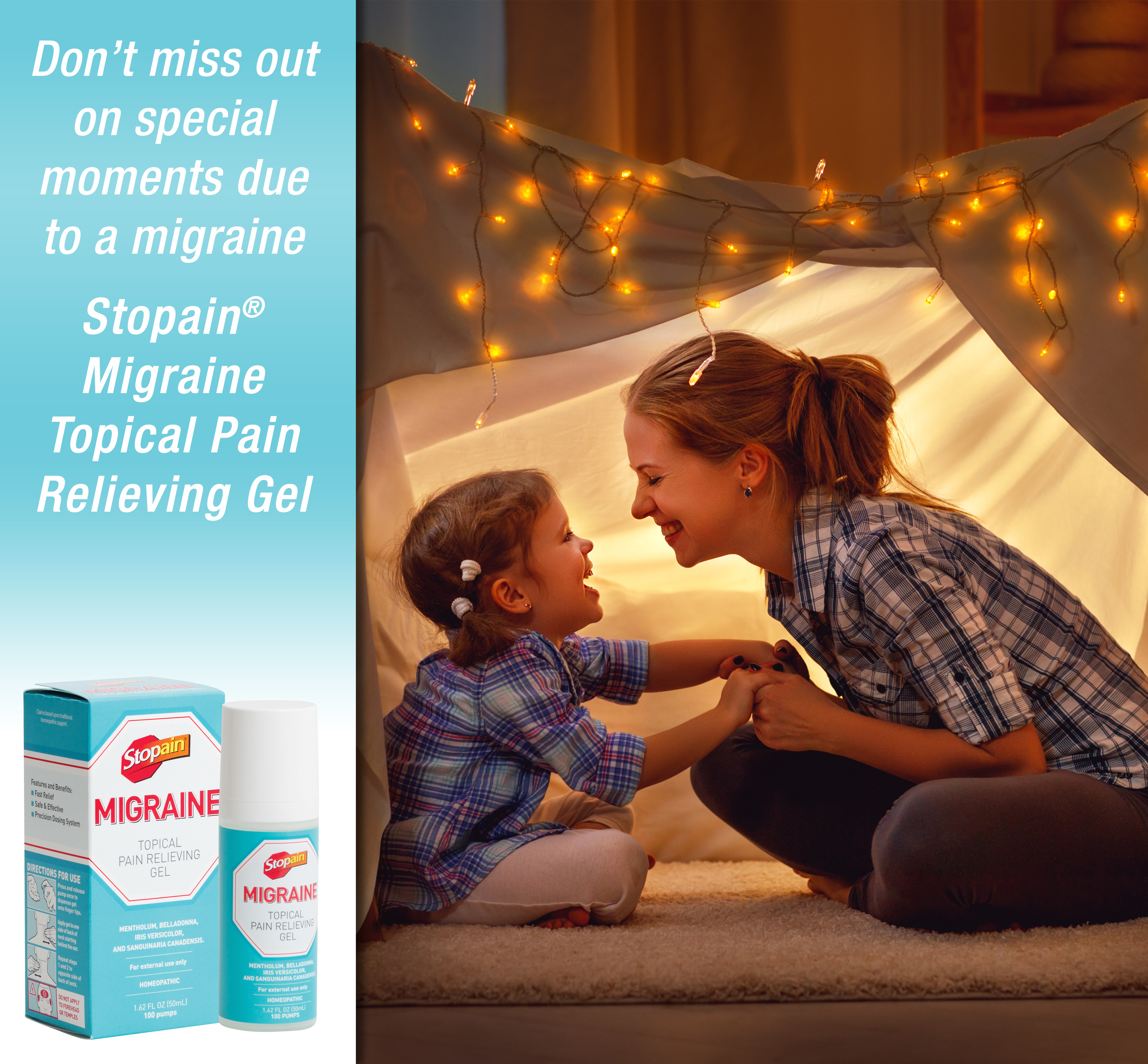 Stopain Migraine Topical Pain Relieving Gel, 1.62 fl oz - image 3 of 10