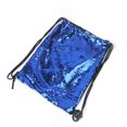 thumbnail image 2 of MasteelfCA Stylish Sequin Drawstring Bag Backpack Sports Dance Bag Pouch (Navy Blue Sivler), 2 of 4