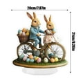 thumbnail image 3 of 2D Wooden Easter Table Decorations With Bunny Egg Designs Standing Sculptures Acrylic Home Art Tabletop Accessories For Dining Table Desk Outdoor Space Festive Joyful Atmosphere, 3 of 3