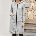thumbnail image 2 of Niaviben Long Hoodies for Women Zip Up Comfrt Hoodie Fall Jacket Hoodies for Women Zip Up Hoodies Jackets for Women Trendy Hoodies Gray L, 2 of 6