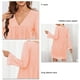 thumbnail image 5 of Vestido de encaje con mangas largas y escote en V y bolsillos, color rosa puro, para uso en el hogar y la oficina, talla XL, 5 of 5