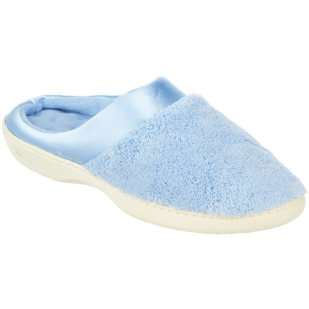 Isotoner - Isotoner Womens Microterry Satin Clog Slippers - Walmart.com - Walmart.com