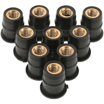 SEWCHICS Motorcycle Windscreen Brass Nut Rubber Well Nuts Black 10Set