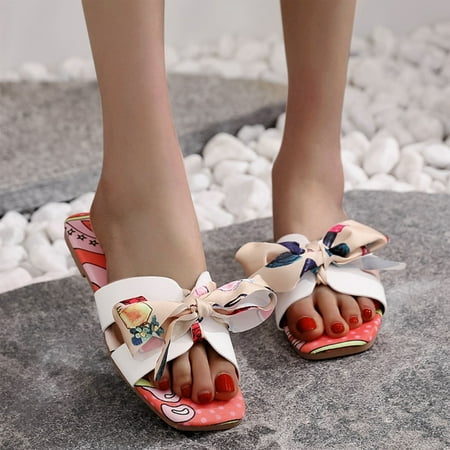 

FZM Women shoes Fashion Spring And Summer Casual Bow Flat Heel Bohemian Beach Sandals