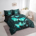thumbnail image 4 of Manfei Dreamy Green Butterfly 7-Piece Twin Bedding Sets, Couple Romantic Anniversary Bedding Comforter Set, Tribal Paisley Reversible Sheet Sets, Microfiber Bedroom Decor, 4 of 8