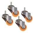 thumbnail image 1 of Ruedas giratorias, vástago M6, ruedas de nailon amarillas, 1 para muebles, industriales, naranja, 1 of 4