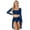 Dark_Blue, variant on CHICTRY Womens 2Pcs Gymnastics Lyrical Dance Outfit Floral Lace Long Sleeve Crop Top with Sheer Mesh Skirt Dark_Blue S
