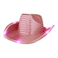 thumbnail image 3 of Sombrero de vaquero iluminado con LED Yinane rosa 37 cm x 25 cm x 12 cm, 3 of 8