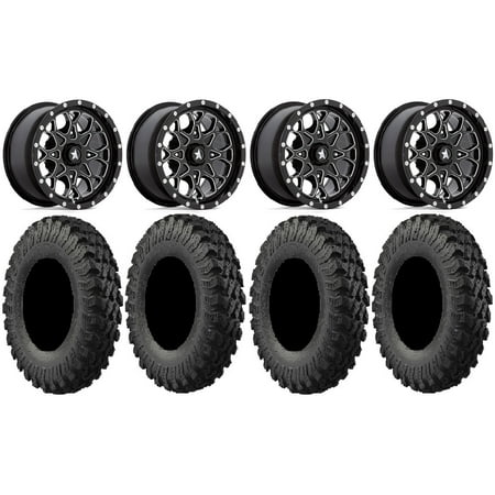 MSA Portal 15 Wheels Milled 30 MotoRally Tires Kawasaki Teryx Mule