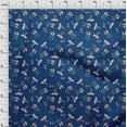 thumbnail image 3 of oneOone Cotton Jersey Royal Blue Fabric Flower & Leaves Watercolor Sewing Fabric By The Yard Print Diy Clothing Sewing 58 Inche Wide, 3 of 4