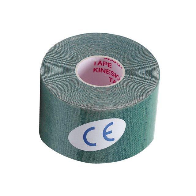 Soidarity Cinta muscular Deporte elástico Vendaje muscular Gimnasio Fitness Recuperación Correa articular, Verde oscuro, 3,8 cm x 5 m Type3 NO3