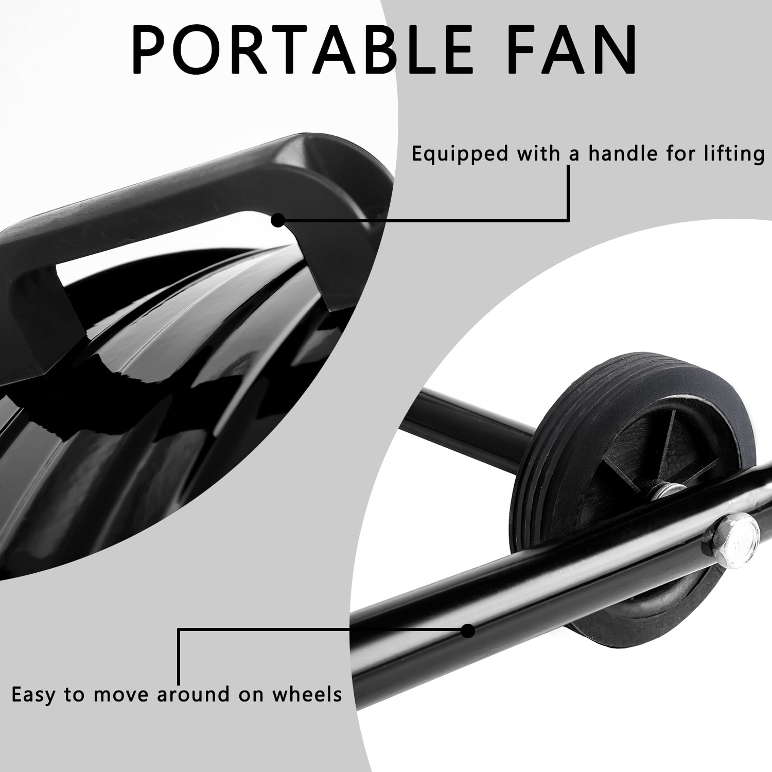 36"Industrial Fan High Velocity,Heavy Duty Drum Fan up to 18600CFM,3-Speed & 360°Adjustable,Ideal for Home, Garage, Indoor/Outdoor Use, Black